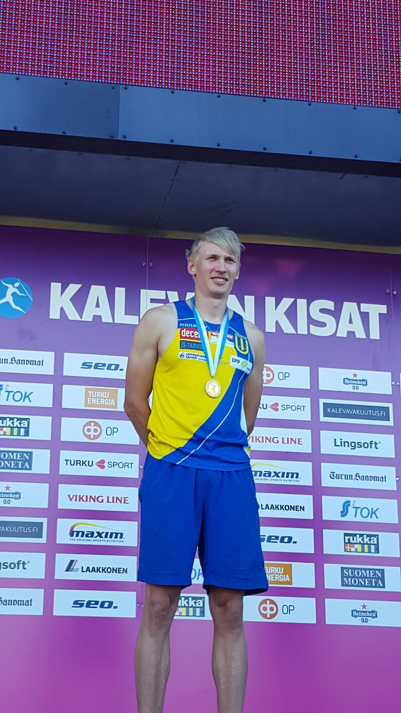 Samuli Samuelsson otti sadan metrin Suomen ennätyksen nimiinsä. Arkistokuva.