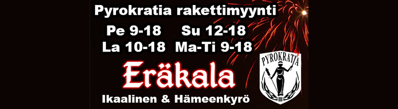 Tekstibanneri Eräkala 27.–31.12.