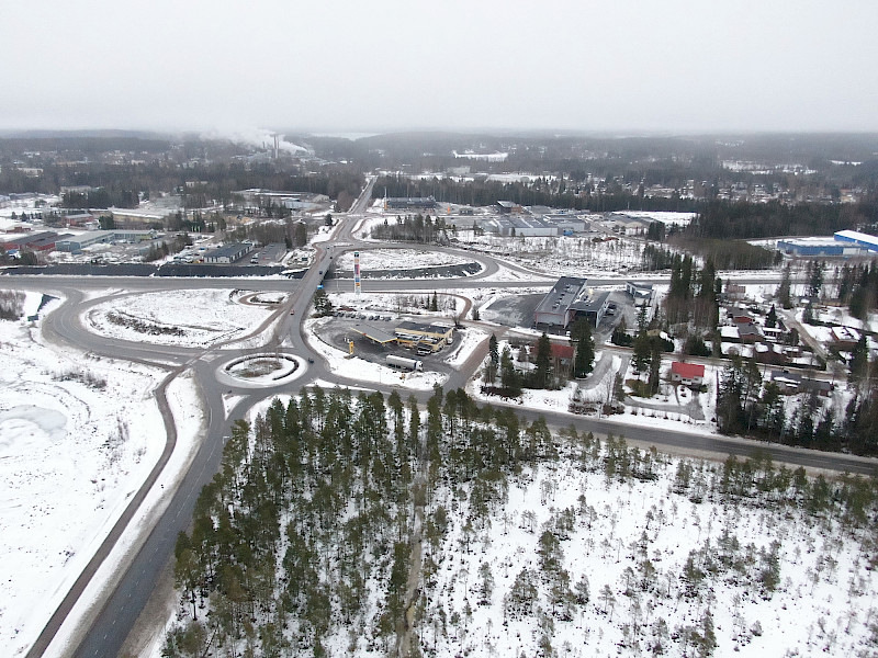 Tippavaarassa on tehty susihavaintoja kuvan liikenneympyrän lähettyvillä. Tuorein susihavainto on Kyröskoskelta.